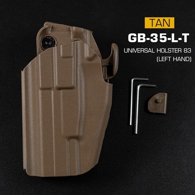 WST Universal Belt Holster GB35 for Full Size Pistols, Left Hand - Tan