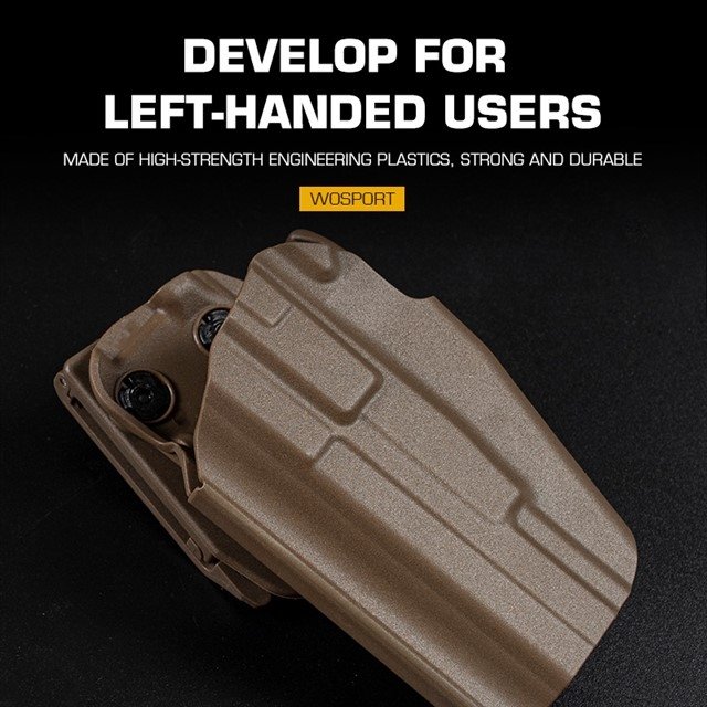 WST Universal Belt Holster GB35 for Full Size Pistols, Left Hand - Black