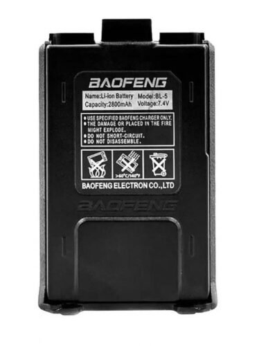 63314 Li-Ion Battery for the Baofeng UV-5R Radio, 2800 mAh with USB-C charging