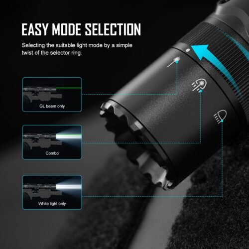 OLIGHT Rifle Flashlight ODIN GL (green laser) 1500 lm, RIS Mount - Black