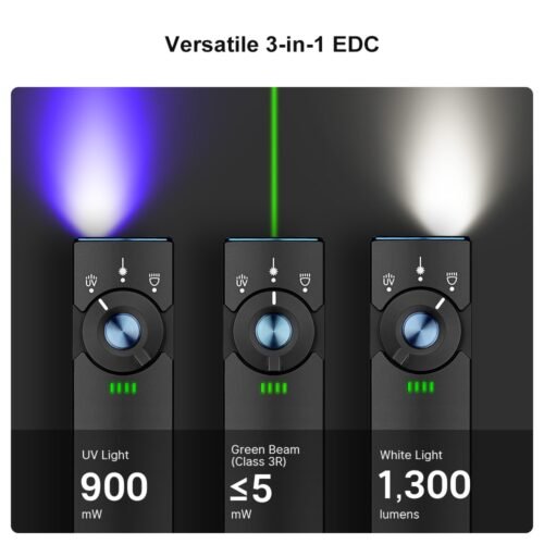 64033 OLIGHT Flashlight ARKFELD Pro UV 1300 lm, Green Laser - Black