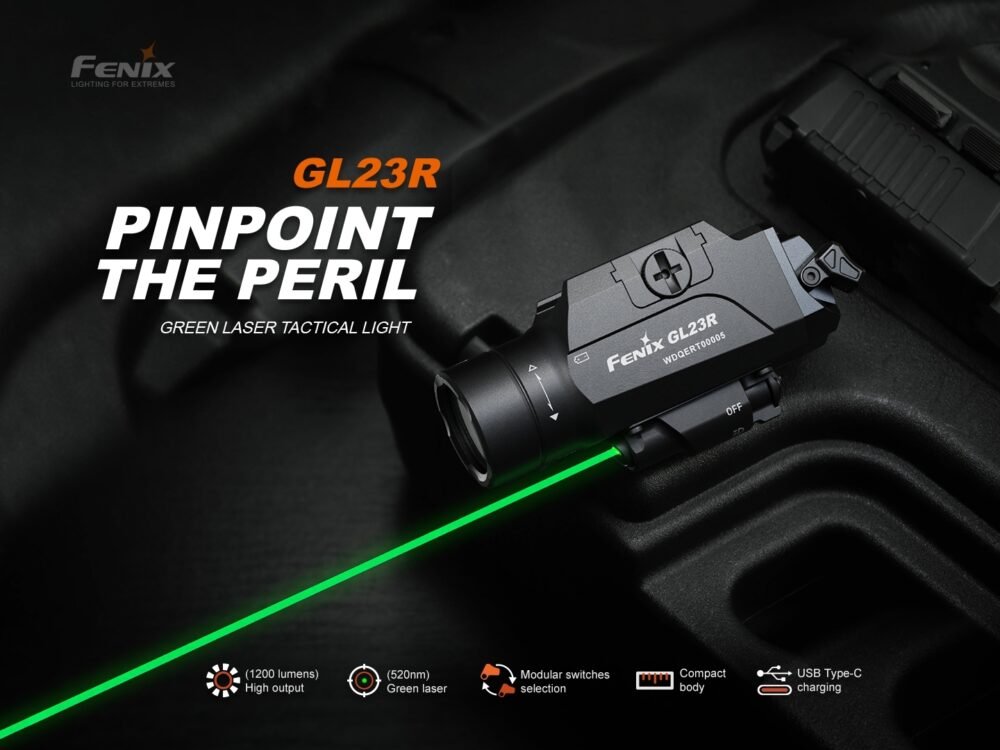 FENIX GL23R TACTICAL LIGHT WITH Green LASER SIGHT