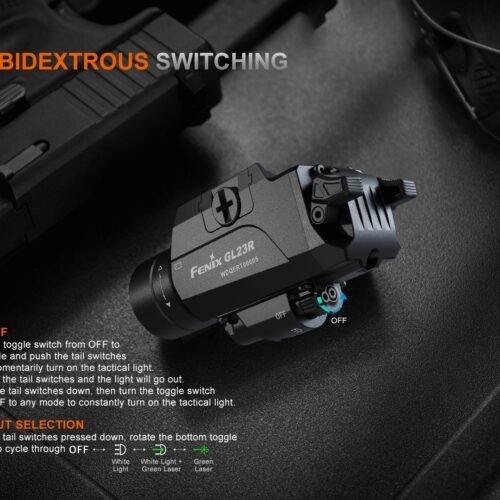 FENIX GL23R TACTICAL LIGHT WITH Green LASER SIGHT