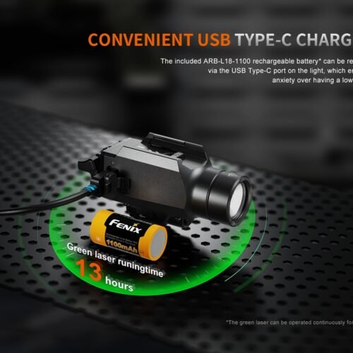 FENIX GL23R TACTICAL LIGHT WITH Green LASER SIGHT