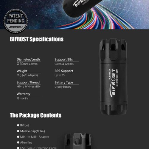 AceTech BIFROST Tracer Unit with Muzzle Flame - Brass