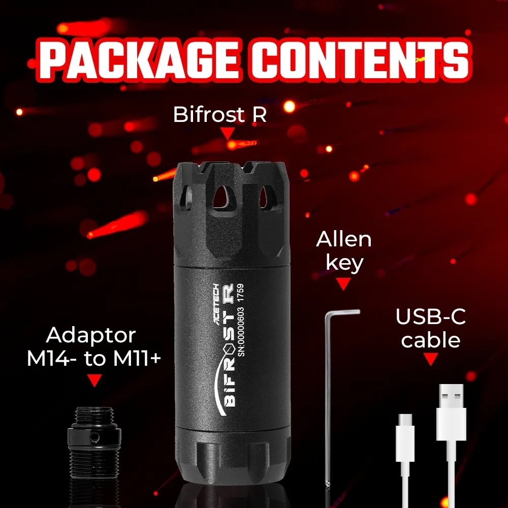 AceTech BIFROST R Tracer Unit with Muzzle Flame - Red