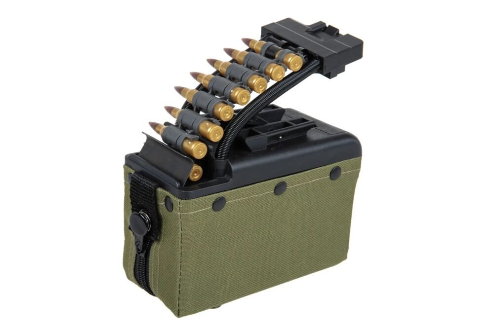 A a K Magazine for T8 SP MK46 / M249 with Dummy Rounds, 2000 BBs - Green