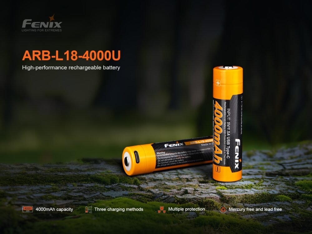 Charging battery USB-C Fenix 18650 4000 mAh (Li-Ion)