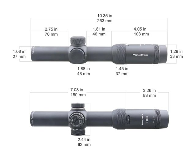 LPVO Riflescope FORESTER 1-5x24 SFP Gen1 - Black