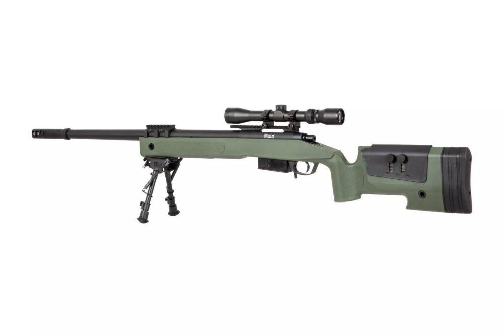SA M40A5 (SA-S03 CORE(TM)) Sniper Rifle with Accessories - Green