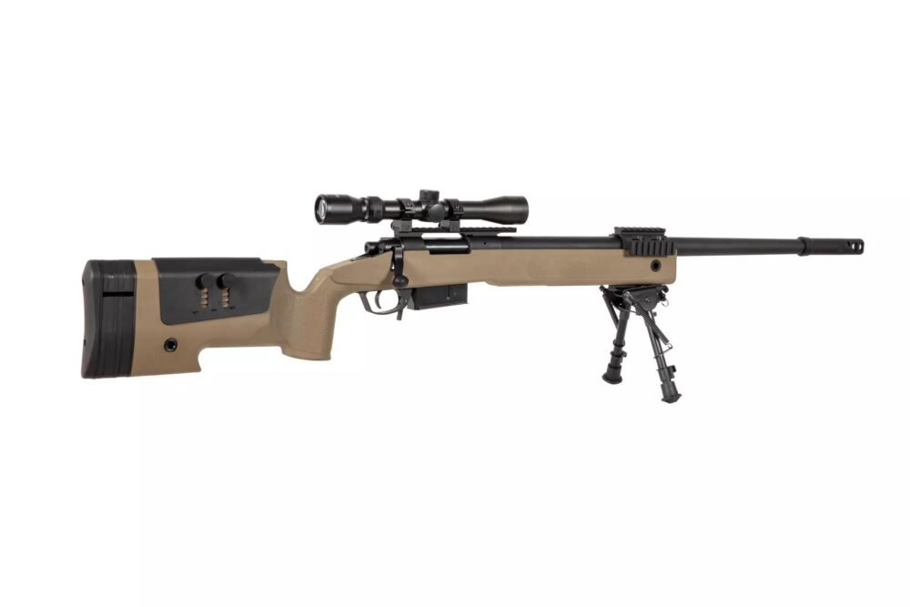 SA M40A5 (SA-S03 CORE(TM)) Sniper Rifle with Accessories - Tan