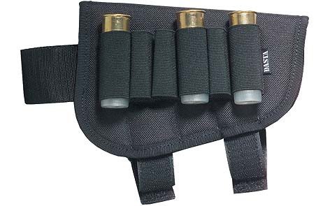 Buck stock cartridge holder for shot cartridges
