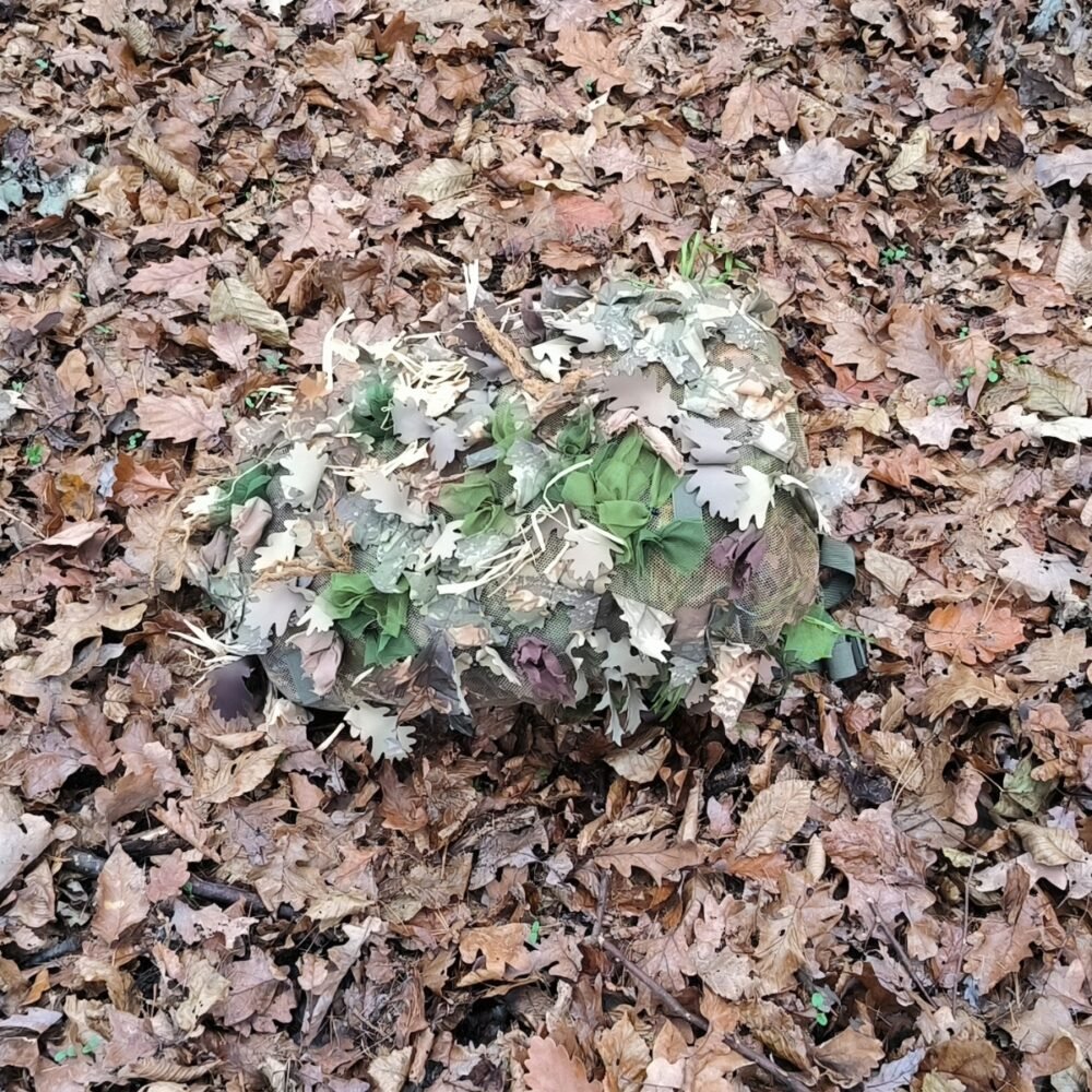 ANAREUS Pack of 3D SilkLeaf Camouflage Leaves, Small (25 Pcs) - Brown