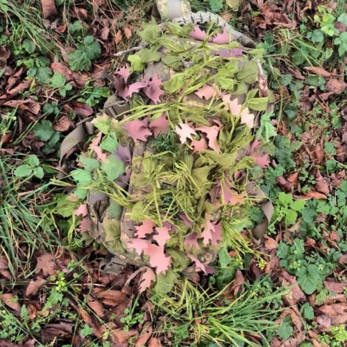 ANAREUS Pack of 3D SilkLeaf Camouflage Leaves, Small (25 Pcs) - Brown