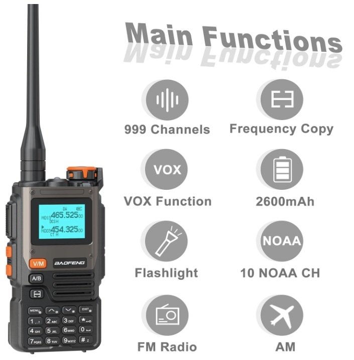 Baofeng UV-K61 Tri-band Radio (AIR / VHF / UHF), USB-C - Black