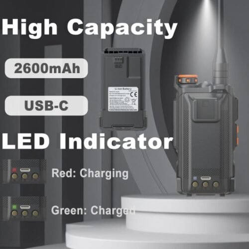 Baofeng UV-K61 Tri-band Radio (AIR / VHF / UHF), USB-C - Black