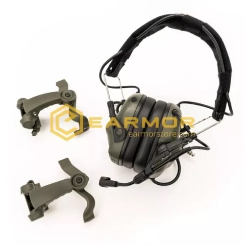 EARMOR M32X MOD4 Tactical Headset, M16C Mount for FAST / ARC - Green