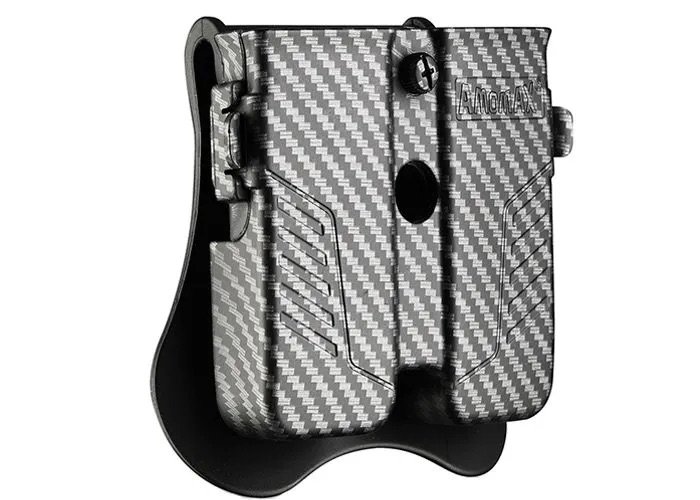AMOMAX Universal Double Pistol Magazine Pouch - Carbon