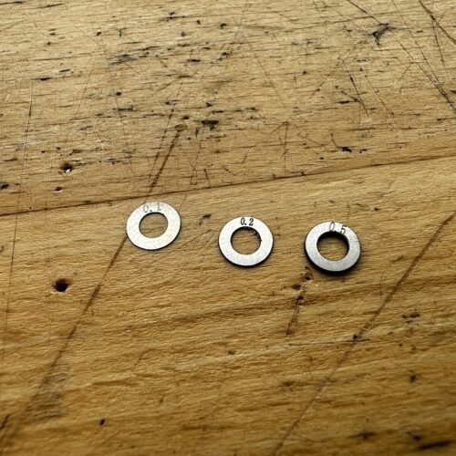 RetroArms INOX Shim Set (Ø3 mm - 0.1 / 0.2 / 0.5 mm) - 60 Pieces