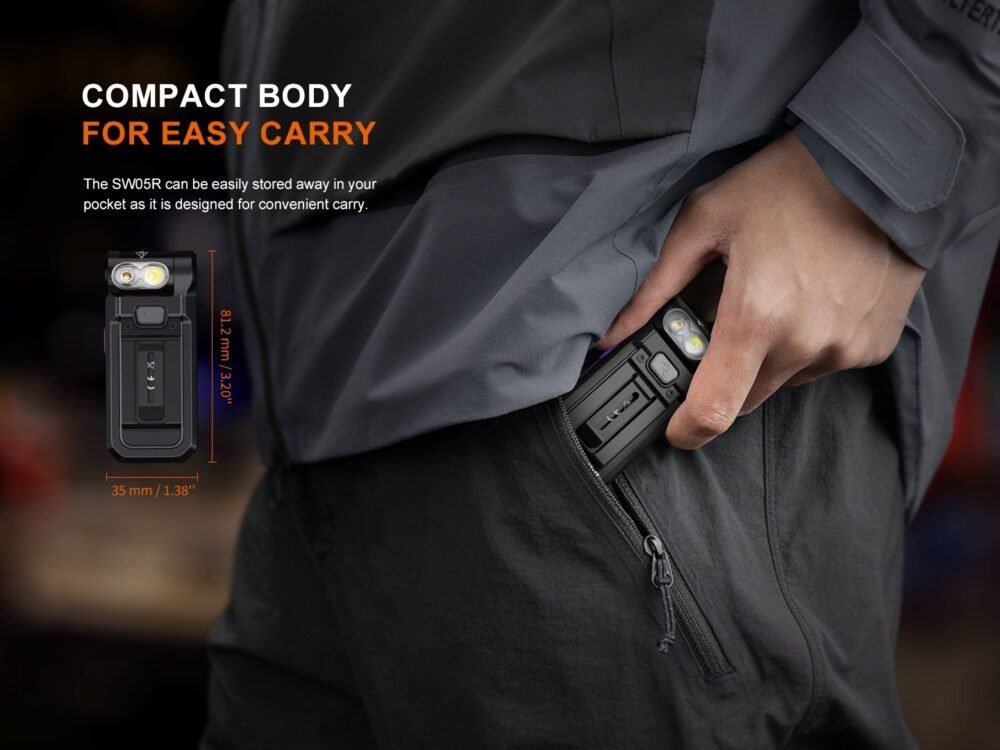 FENIX Rechargeable Flashlight SW05R-UV (White Light / UV) - Green