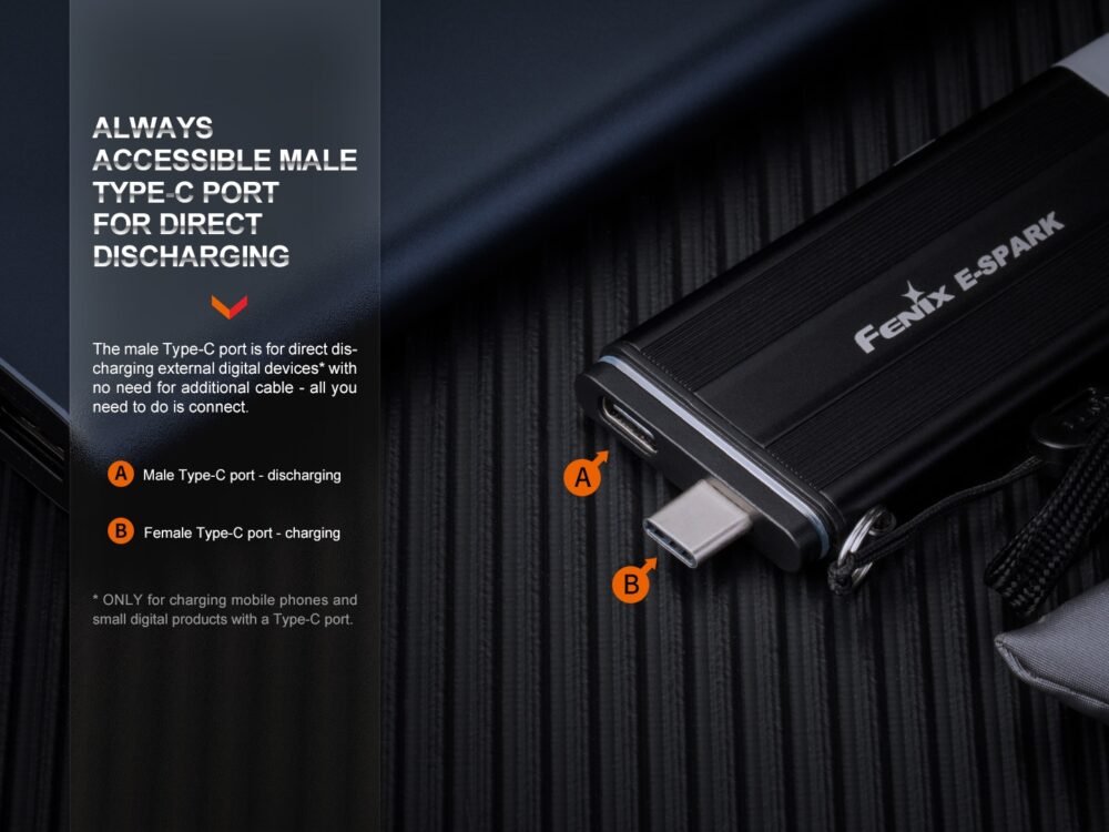 FENIX ​​​​E-SPARK Mini Lantern - Black