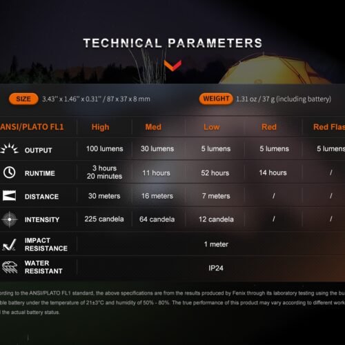 FENIX ​​​​E-SPARK Mini Lantern - Black