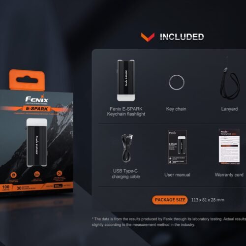 FENIX ​​​​E-SPARK Mini Lantern - Black