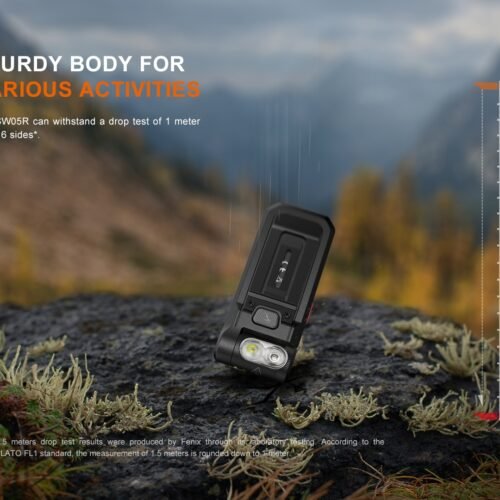 71282 FENIX Rechargeable Flashlight SW05R-RED (White / Red Light) - Black