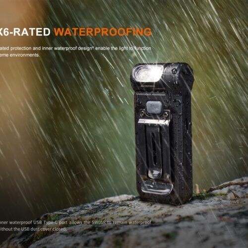 71283 FENIX Rechargeable Flashlight SW05R-RED (White / Red Light) - Black