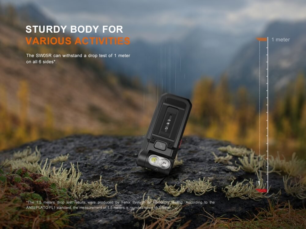 FENIX Rechargeable Flashlight SW05R-RED (White / Red Light) - Green