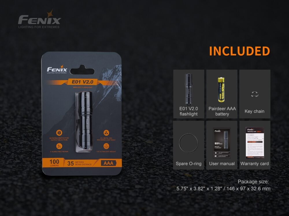 71311 FENIX E01 V2.0 Flashlight - Black