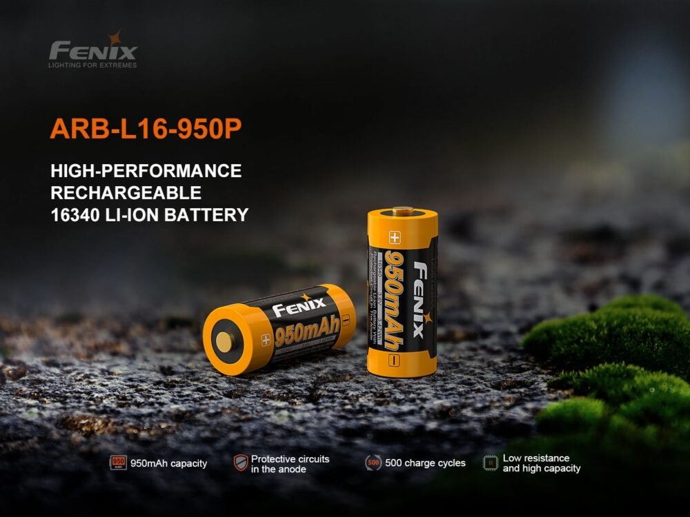 FENIX Rechargeable USB-C Battery RCR123A 3.6V - 800 mAh