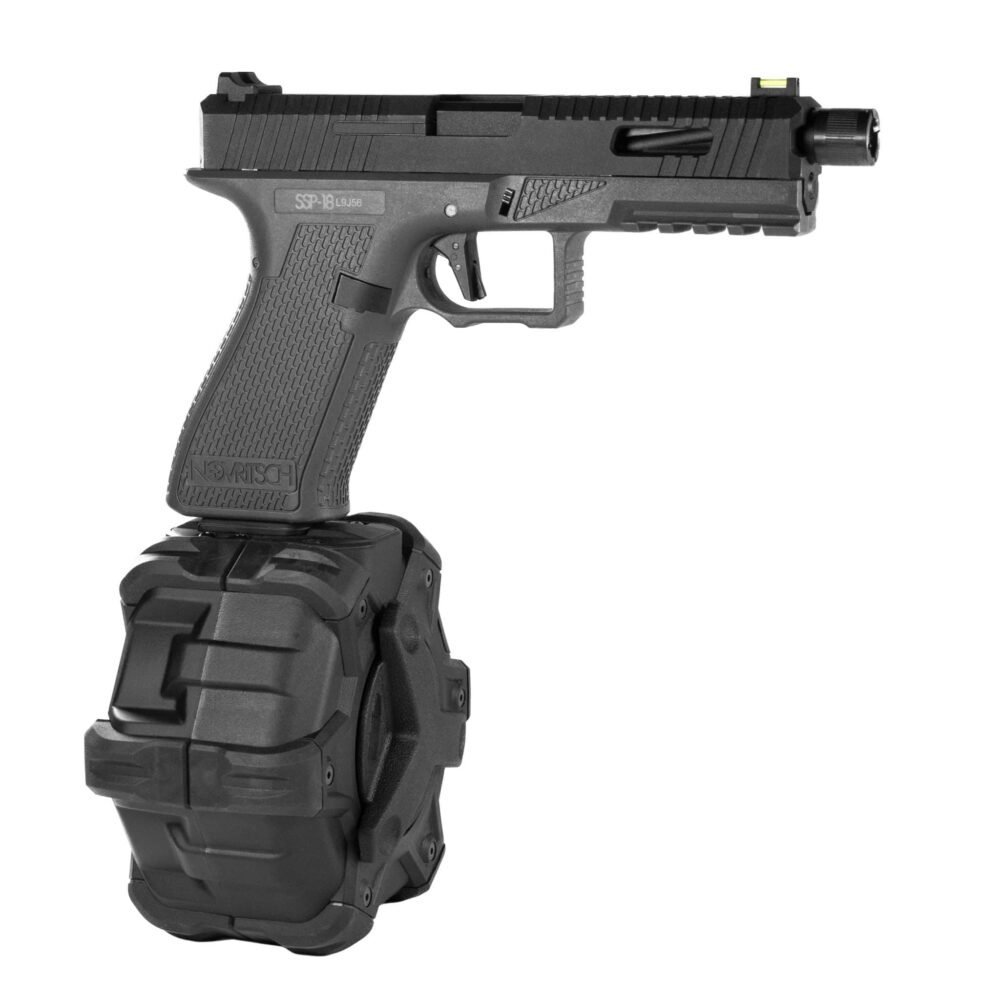 Novritsch G-Series GBB Drum Magazine, 350 BBs - Black