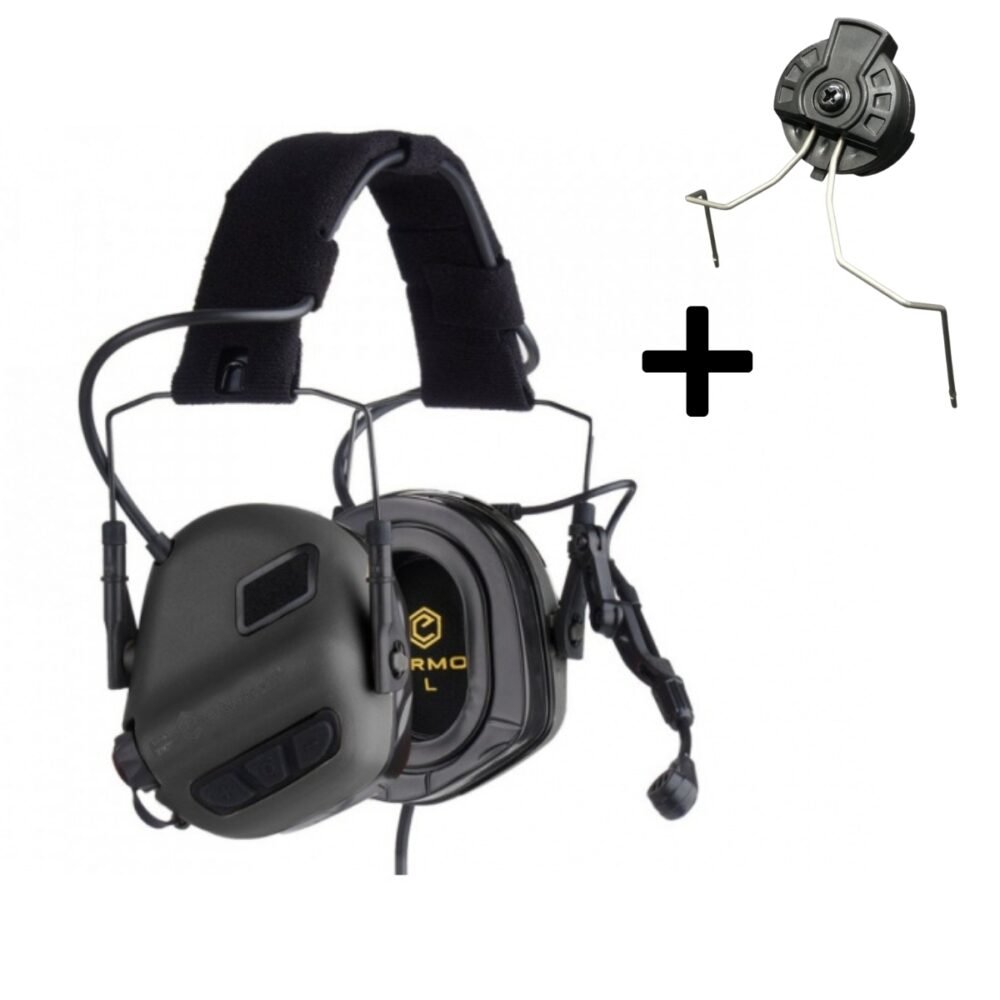 EARMOR M32 PLUS Electronic Tactical Headset, Headband / Helmet Mount - Black