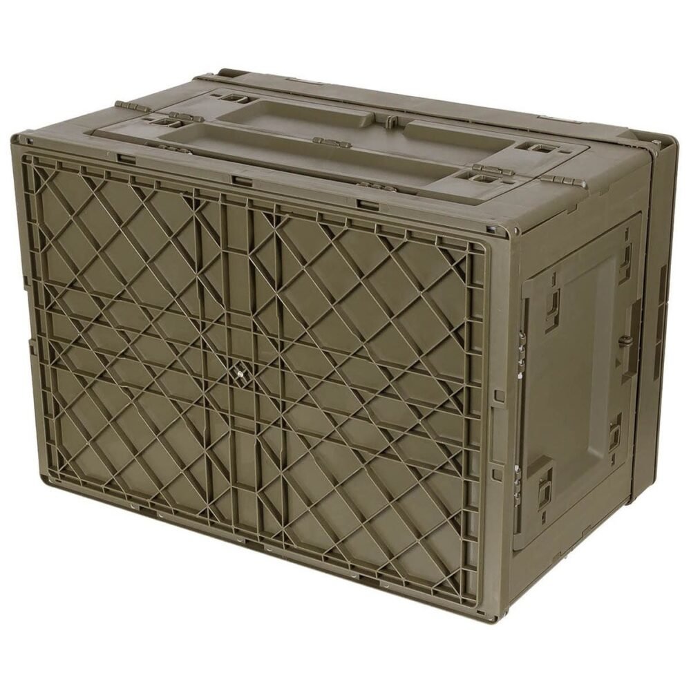 MFH Folding Plastic Crate / Box (60 liters) - Green