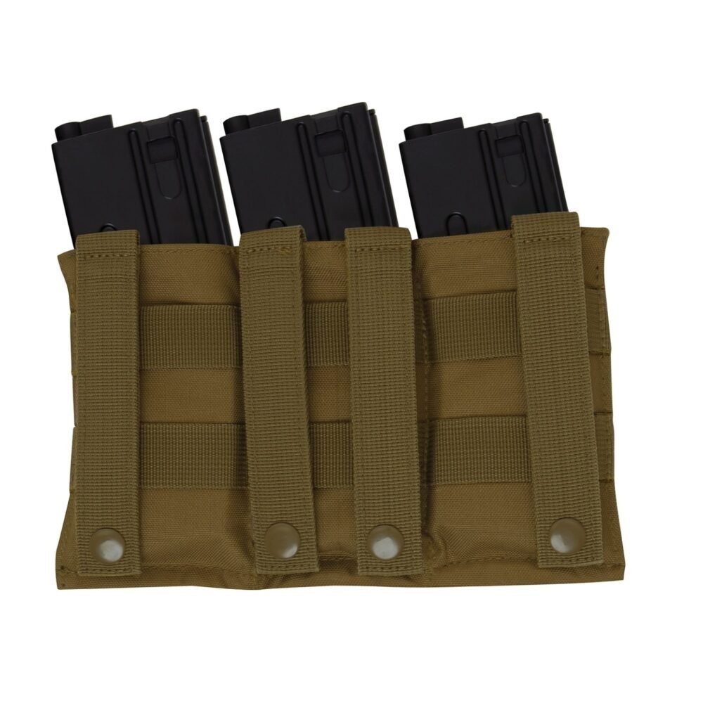 ROTHCO Elastic Pouch for 3 AR15 Rifle Magazines - Coyote Brown