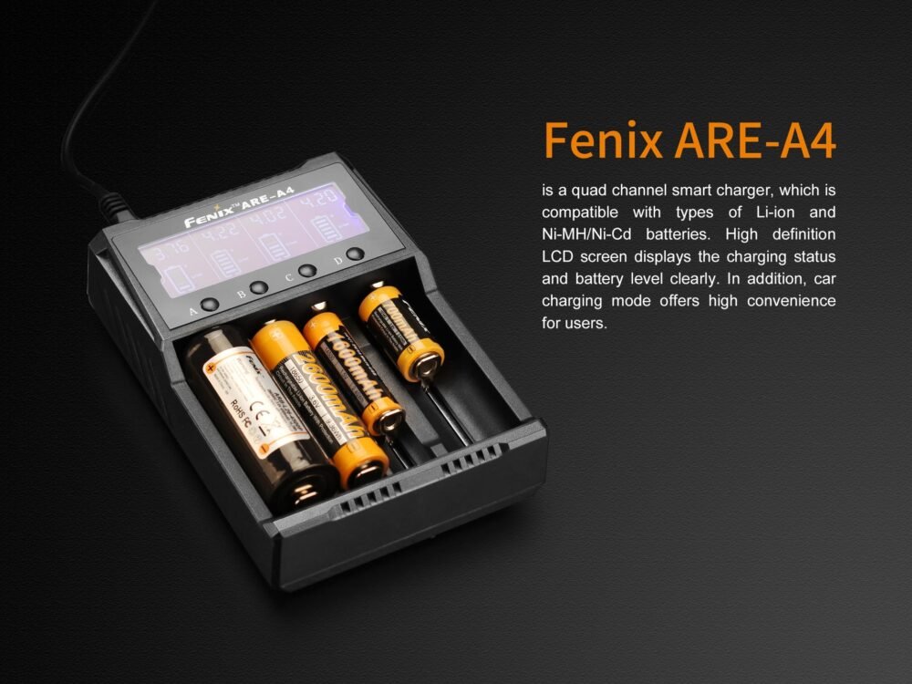FENIX ARE-A4 Charger (Li-ion, NiMH) - Black