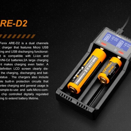 FENIX USB charger ARE-D2 (Li-ion, NiMH) - Black