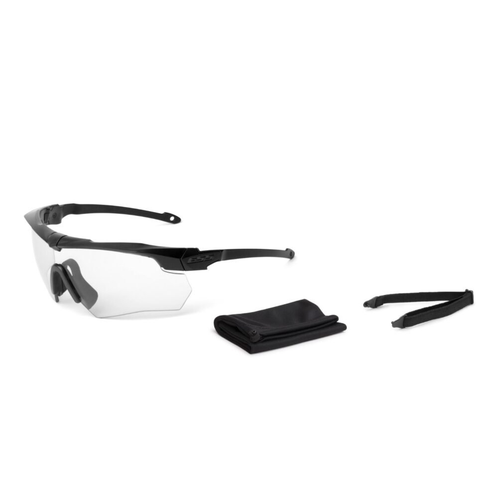 ESS Shooting Glasses CROSSBOW SUPPRESSOR ONE, Clear Lens - Black