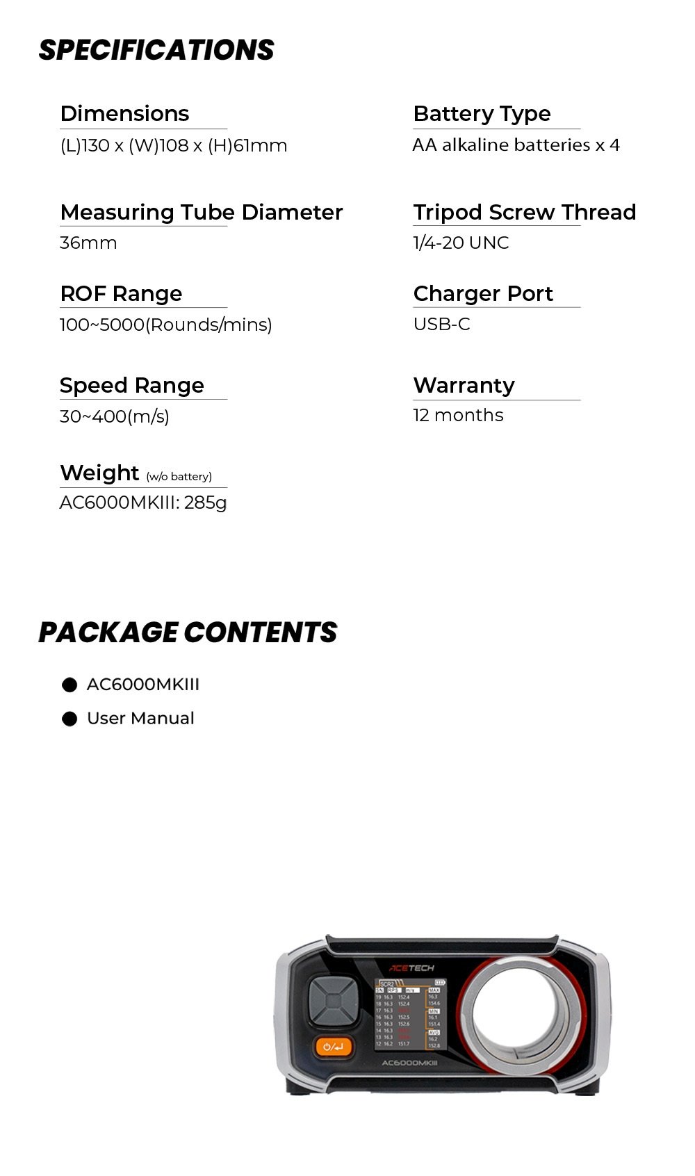 AceTech AC6000 MKIII Chronograph