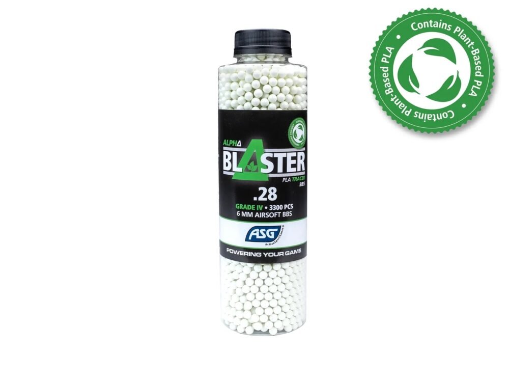 ASG BIO BBs ALPHA Blaster PLA Tracer 0,28g, 3300 BBs - Green