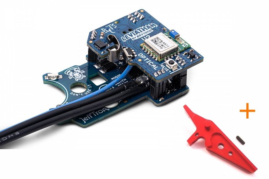 JeffTron LEVIATHAN V2 Optical (rear wired)  plus  CNC FLAT Trigger - Red