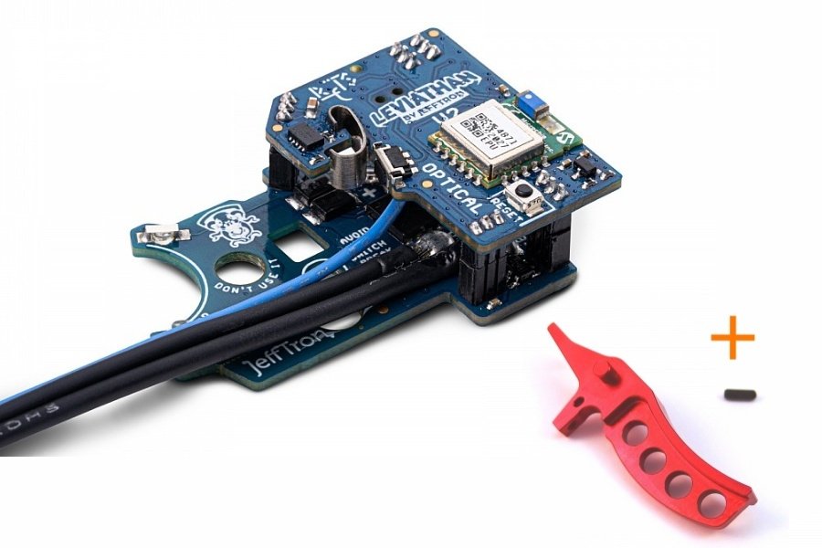 JeffTron LEVIATHAN V2 Optical (rear wired)  plus  CNC CURVED Trigger - Red