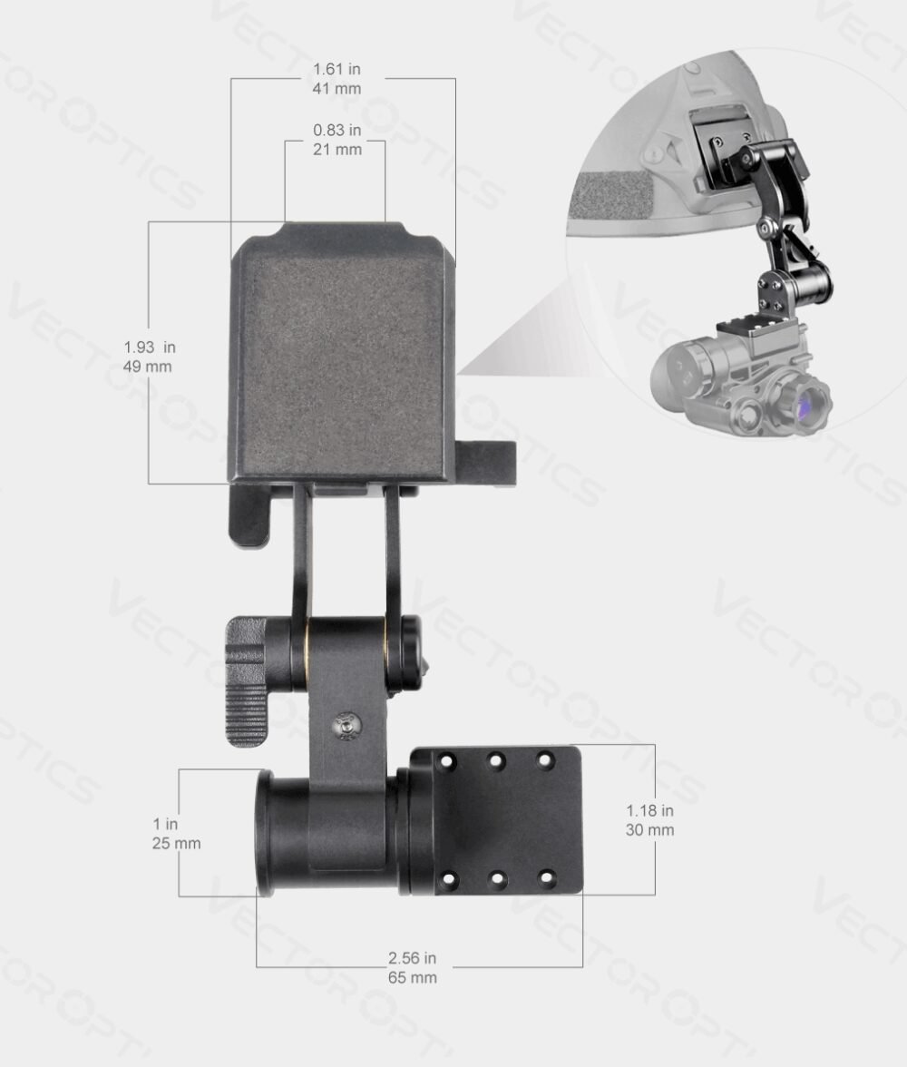 VO Flip-Up Helmet Mount for NVG / Thermal Imaging OWLSET - Black