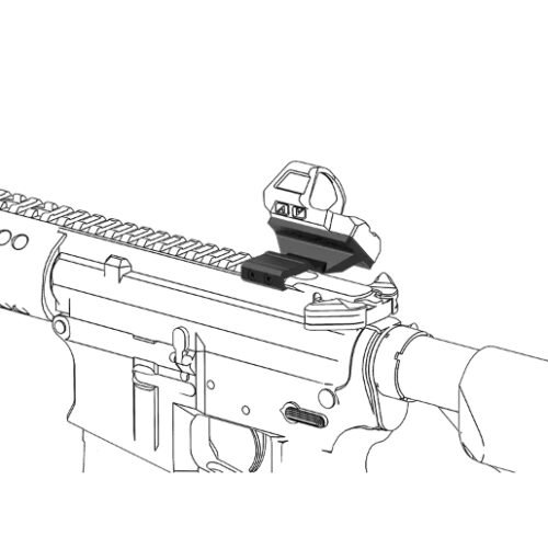 VO Universal 45° Offset Red Dot Sight RIS Mount - Black