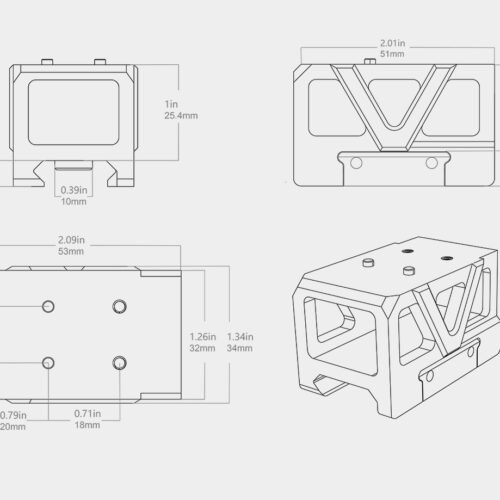 VO RIS Riser Mount (32 mm) for FRENZY Red Dot Sight - Black