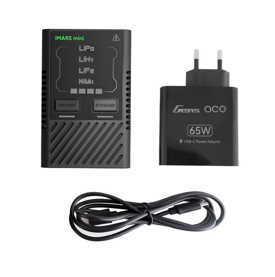 Gens ACE Charger G-TECH iMars Mini 2-4S, 60W (USB-C)  plus  AC Adapter and Cable