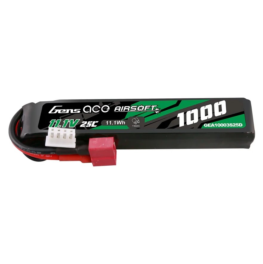 Gens ACE Li-Pol Battery 11.1V 1000mAh, 25C, T-Dean - Buffer Stick