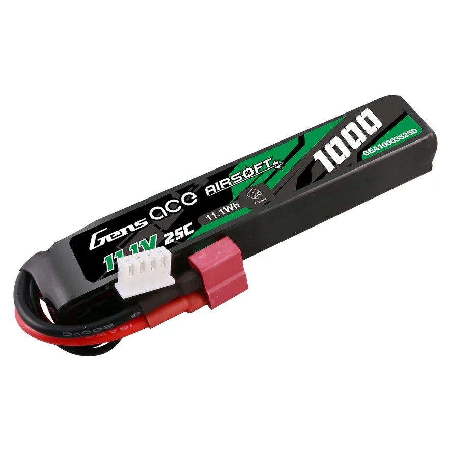 Gens ACE Li-Pol Battery 11.1V 1000mAh, 25C, T-Dean - Buffer Stick