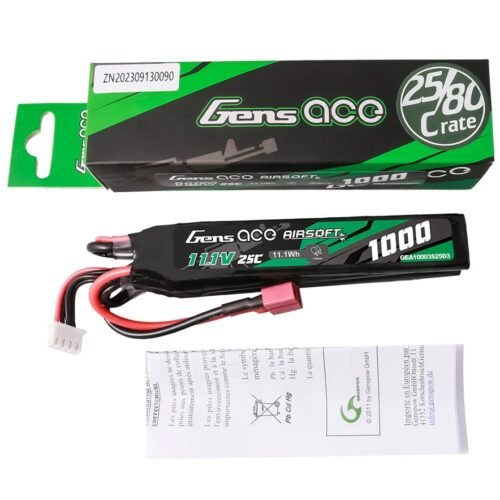 Gens ACE Li-Pol Battery 11.1V 1000mAh, 25C, T-Dean - Crane